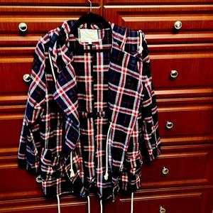 Stunning flannel plaid anorak jacket